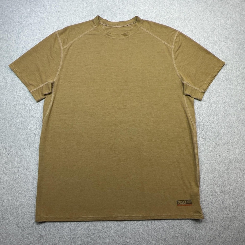 XGO Shirt Mens Large Brown Flame Resistant Short Sleeve Base Layer USA Workwear